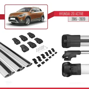 Hyundai i20 ACTIVE 2015-2020 Arası ile uyumlu ACE-1 Ara Atkı Tavan Barı GRİ 3 ADET BAR - Görsel 5
