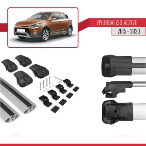 Hyundai i20 ACTIVE 2015-2020 Arası ile uyumlu ACE-1 Ara Atkı Tavan Barı GRİ thumb 5
