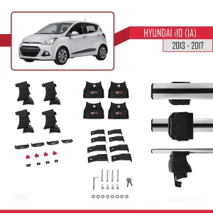 Hyundai i10 (IA) 2013-2017 Arası ile uyumlu ACE-4 Ara Atkı Tavan Barı GRİ - Görsel 4