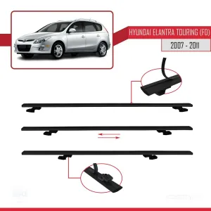 Hyundai Elantra Touring (FD) 2007-2011 Arası ile uyumlu Basic Model Ara Atkı Tavan Barı SİYAH 3 ADET - Görsel 5