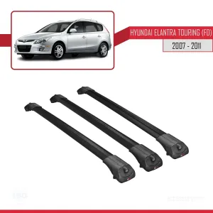 Hyundai Elantra Touring (FD) 2007-2011 Arası ile uyumlu ACE-1 Ara Atkı Tavan Barı SİYAH 3 ADET BAR - Görsel 3