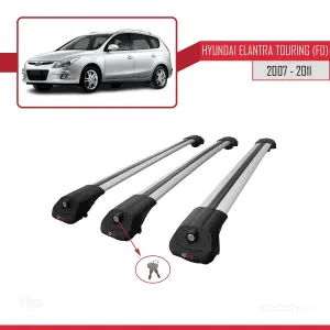 Hyundai Elantra Touring (FD) 2007-2011 Arası ile uyumlu ACE-1 Ara Atkı Tavan Barı GRİ 3 ADET BAR - Görsel 4