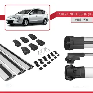 Hyundai Elantra Touring (FD) 2007-2011 Arası ile uyumlu ACE-1 Ara Atkı Tavan Barı GRİ 3 ADET BAR - Görsel 5