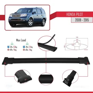 Honda Pilot 2009-2015 Arası ile uyumlu FLY Model Ara Atkı Tavan Barı SİYAH thumb 4