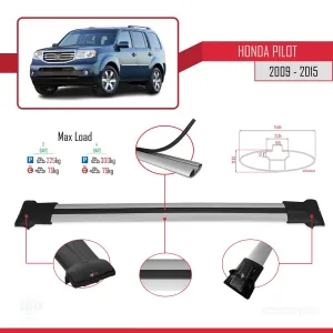 Honda Pilot 2009-2015 Arası ile uyumlu FLY Model Ara Atkı Tavan Barı GRİ 3 ADET BAR thumb 4