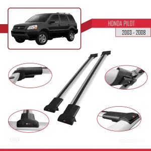 Honda Pilot 2003-2008 Arası ile uyumlu FLY Model Ara Atkı Tavan Barı GRİ thumb 5