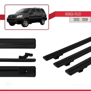 Honda Pilot 2003-2008 Arası ile uyumlu Basic Model Ara Atkı Tavan Barı SİYAH 3 ADET thumb 3