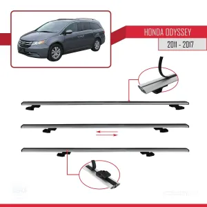 Honda Odyssey 2011-2017 Arası ile uyumlu Basic Model Ara Atkı Tavan Barı GRİ 3 ADET thumb 5