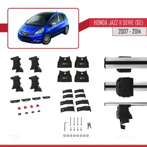 Honda Jazz II serie / Fit (GE) 2007-2014 Arası ile uyumlu ACE-4 Ara Atkı Tavan Barı GRİ - Görsel 4