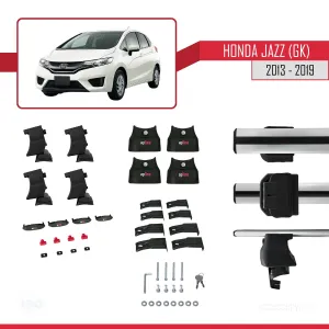 Honda Jazz / Fit (GK) 2013-2019 Arası ile uyumlu ACE-4 Ara Atkı Tavan Barı GRİ - Görsel 4