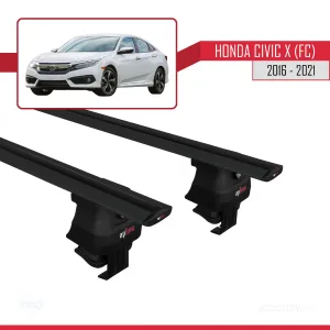 Honda Civic X (FC) Sedan 2016-2021 Arası ile uyumlu ACE-4 Ara Atkı Tavan Barı SİYAH thumb 4
