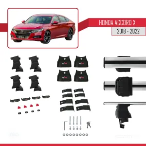 Honda Accord X Sedan 2018-2022 Arası ile uyumlu ACE-4 Ara Atkı Tavan Barı GRİ - Görsel 4