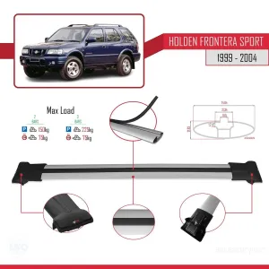 Holden Frontera Sport 1999-2004 Arası ile Uyumlu FLY Model Ara Atkı Tavan Barı GRİ thumb 4