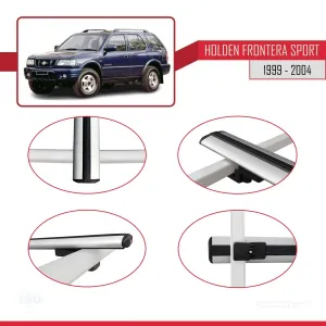 Holden Frontera Sport 1999-2004 Arası ile uyumlu Basic Model Ara Atkı Tavan Barı GRİ 3 ADET thumb 4