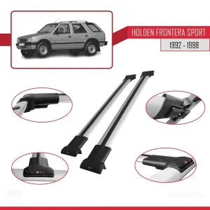 Holden Frontera Sport 1992-1998 Arası ile Uyumlu FLY Model Ara Atkı Tavan Barı GRİ thumb 5
