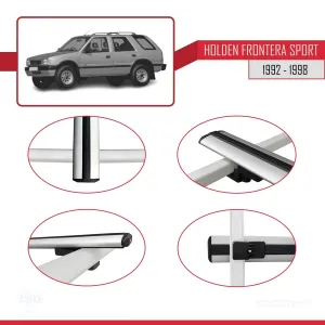 Holden Frontera Sport 1992-1998 Arası ile uyumlu Basic Model Ara Atkı Tavan Barı GRİ 3 ADET thumb 4