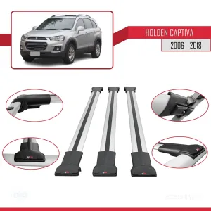Holden Captiva 2006-2018 Arası ile Uyumlu FLY Model Ara Atkı Tavan Barı GRİ 3 ADET BAR thumb 5