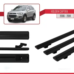 Holden Captiva 2006-2018 Arası ile uyumlu Basic Model Ara Atkı Tavan Barı SİYAH 3 ADET thumb 3