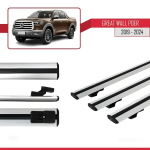 Great Wall Poer 2019 ve Sonrası ile uyumlu Basic Model Ara Atkı Tavan Barı GRİ 3 ADET thumb 5