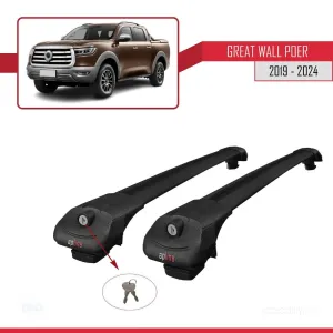 Great Wall Poer 2019 ve Sonrası ile uyumlu ACE-1 Ara Atkı Tavan Barı SİYAH thumb 4