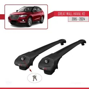 Great Wall Haval H2 2015 ve Sonrası ile uyumlu ACE-1 Ara Atkı Tavan Barı SİYAH thumb 4