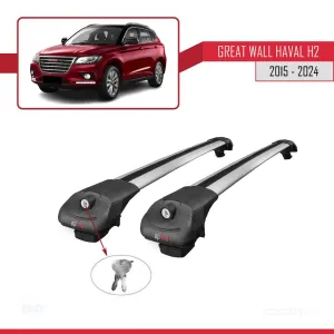 Great Wall Haval H2 2015 ve Sonrası ile uyumlu ACE-1 Ara Atkı Tavan Barı GRİ thumb 4