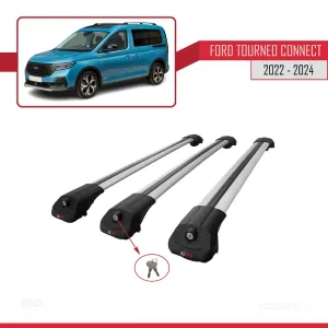 Ford Turneo Connect 2022 ve Sonrası ile uyumlu ACE-1 Ara Atkı Tavan Barı GRİ 3 ADET BAR thumb 4