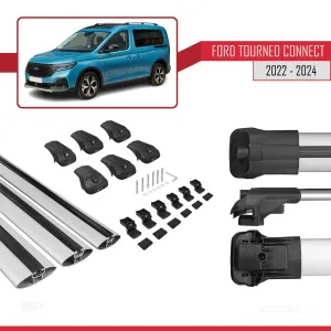 Ford Turneo Connect 2022 ve Sonrası ile uyumlu ACE-1 Ara Atkı Tavan Barı GRİ 3 ADET BAR thumb 5