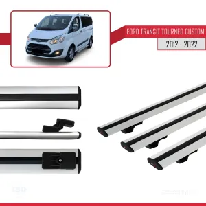 Ford Transit Tourneo - Custom 2012-2023 Arası ile uyumlu Basic Model Ara Atkı Tavan Barı GRİ 3 ADET thumb 3