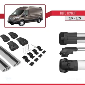 Ford Transit 2014 ve Sonrası ile uyumlu ACE-1 Ara Atkı Tavan Barı GRİ thumb 5