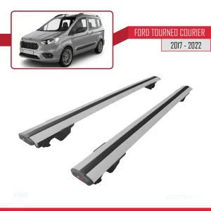 Ford Tourneo Courier 2017-2022 Arası ile uyumlu HOOK Model Anahtar Kilitli Ara Atkı Tavan Barı GRİ thumb 4