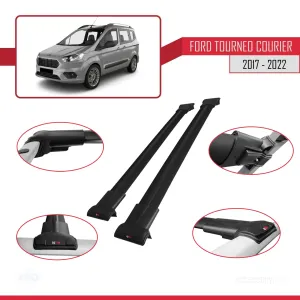 Ford Tourneo Courier 2017-2022 Arası ile Uyumlu FLY Model Ara Atkı Tavan Barı SİYAH thumb 5