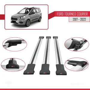 Ford Tourneo Courier 2017-2022 Arası ile uyumlu FLY Model Ara Atkı Tavan Barı GRİ 3 ADET BAR thumb 5