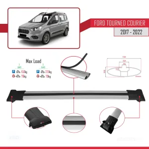 Tourneo Courier 2017-2022 Arası ile Uyumlu FLY Model Ara Atkı Tavan Barı GRİ - Görsel 4