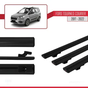 Tourneo Courier 2017-2022 Arası ile uyumlu Basic Model Ara Atkı Tavan Barı SİYAH 3 ADET - Görsel 3