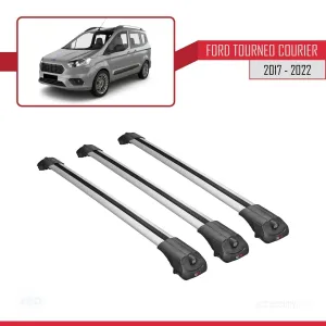 Ford Tourneo Courier 2017-2022 Arası ile uyumlu ACE-1 Ara Atkı Tavan Barı GRİ 3 ADET BAR thumb 3
