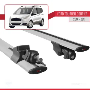 Ford Tourneo Courier 2014-2017 Arası ile uyumlu HOOK Model Anahtar Kilitli Ara Atkı Tavan Barı GRİ thumb 5