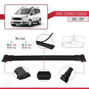Ford Tourneo Courier 2014-2017 Arası ile uyumlu FLY Model Ara Atkı Tavan Barı SİYAH thumb 4