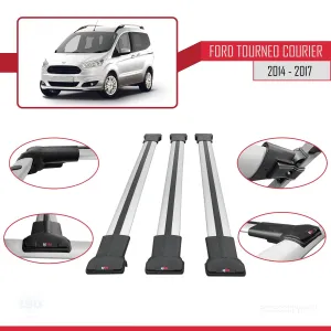 Ford Tourneo Courier 2014-2017 Arası ile uyumlu FLY Model Ara Atkı Tavan Barı GRİ 3 ADET BAR thumb 5