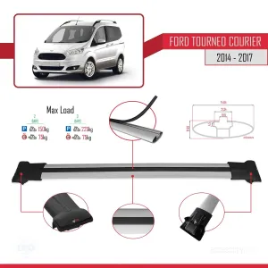 Ford Tourneo Courier 2014-2017 Arası ile uyumlu FLY Model Ara Atkı Tavan Barı GRİ thumb 4