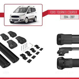 Ford Tourneo Courier 2014-2017 Arası ile uyumlu ACE-1 Ara Atkı Tavan Barı SİYAH thumb 5