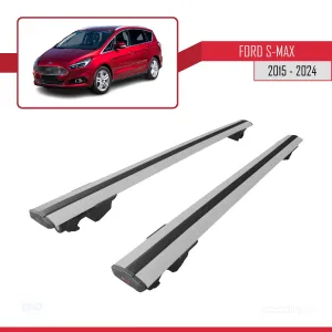 Ford S-Max 2015 ve Sonrası ile uyumlu HOOK Model Anahtar Kilitli Ara Atkı Tavan Barı GRİ thumb 4