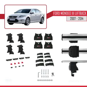 Ford Mondeo III Liftback 2007-2014 Arası ile uyumlu ACE-4 Ara Atkı Tavan Barı GRİ thumb 4