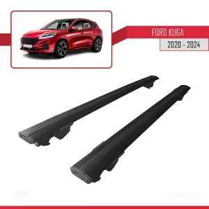 Kuga 2020 ve Sonrası ile uyumlu HOOK Model Anahtar Kilitli Ara Atkı Tavan Barı SİYAH - Görsel 4