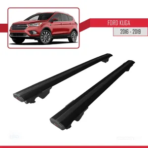 Ford Kuga 2016-2019 Arası ile uyumlu HOOK Model Anahtar Kilitli Ara Atkı Tavan Barı SİYAH thumb 4