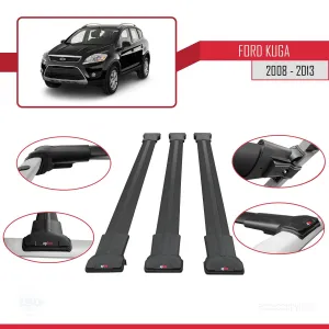 Kuga 2008-2013 Arası ile Uyumlu FLY Model Ara Atkı Tavan Barı SİYAH 3 ADET BAR - Görsel 5