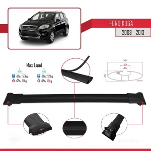 Kuga 2008-2013 Arası ile uyumlu FLY Model Ara Atkı Tavan Barı SİYAH - Görsel 4