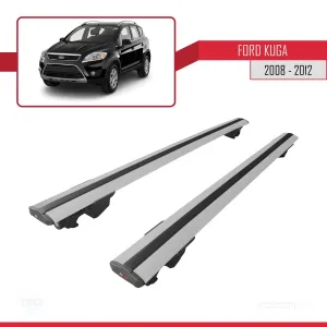Ford Kuga 2008-2012 Arası ile uyumlu HOOK Model Anahtar Kilitli Ara Atkı Tavan Barı GRİ thumb 4