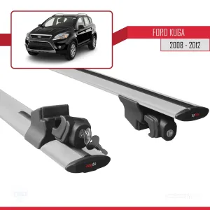 Ford Kuga 2008-2012 Arası ile uyumlu HOOK Model Anahtar Kilitli Ara Atkı Tavan Barı GRİ thumb 5
