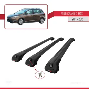 Ford Grand C-Max 2011-2019 Arası ile uyumlu ACE-1 Ara Atkı Tavan Barı SİYAH 3 ADET BAR thumb 4